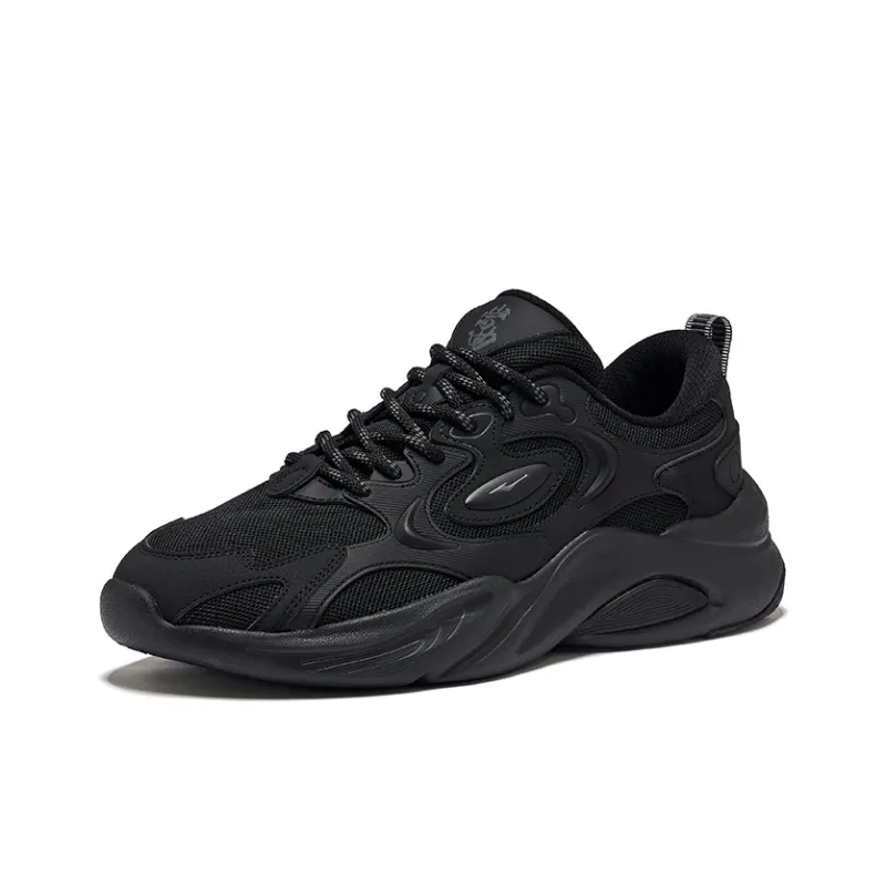 Erke Waterproof And Breathable Rebound Low-Top Casual Shoes Men's Jet Black-2