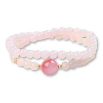 TIANTAISHAN Hetian Jade Bracelets Dusty Pink Unisex
