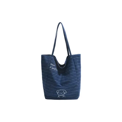 Ceion Keust Denim Shoulder Bag Crossbody Bag Large Size Women's Blue