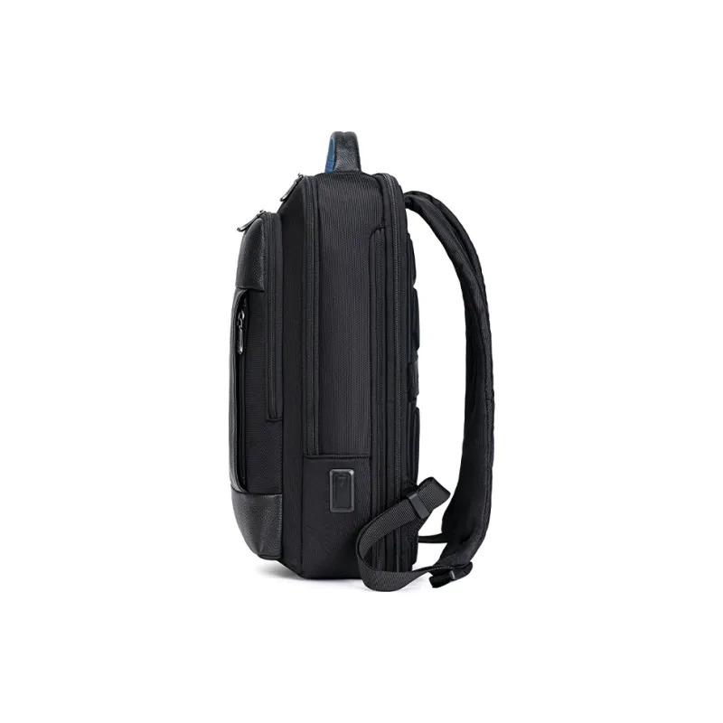 HLA Synthetic Leather Backpack Large Size Men's Black-2