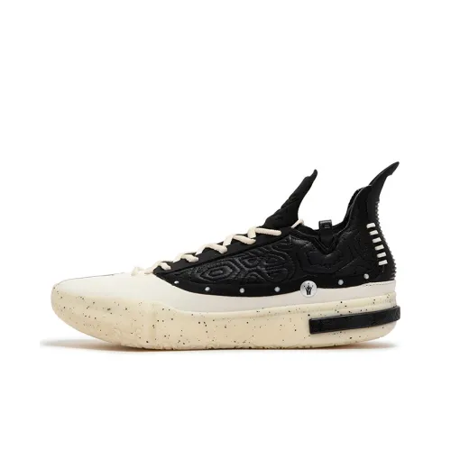 361° Anti Slip And Wear Resistant Height Increasing Low Top Basketball Shoes Men's Beige Black