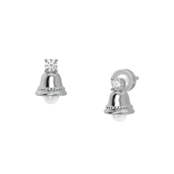 MARSEVEN 925 Silver Plated In 18K White Gold Earrings Women's
