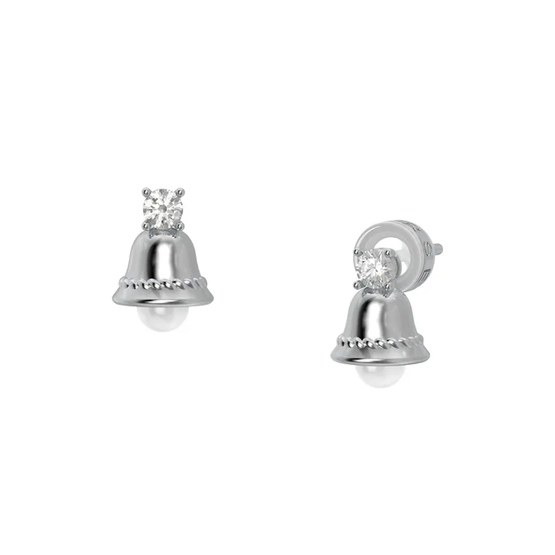 MARSEVEN 925 Silver Plated In 18K White Gold Earrings Women's-0