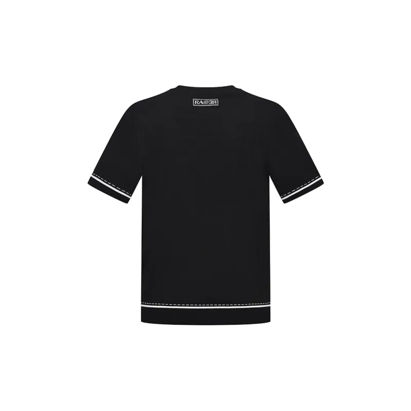 RARE Short-Sleeved Sweater Knitwear Men's Black-2