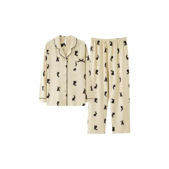 Pretty Lady Pajama Set Women's Beige Apricot