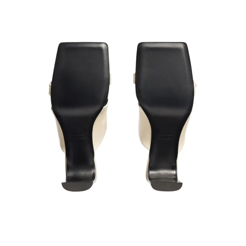 Balenciaga Bel Air Slide Slippers 8cm Women's Ecru-6
