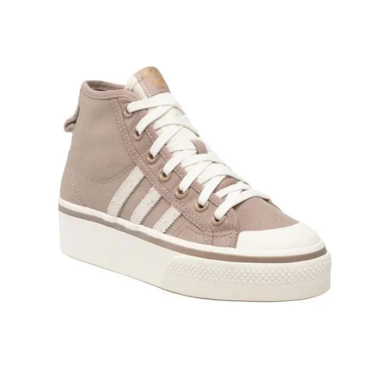 Adidas Nizza Platform Anti-Slip Wear-Resistant Mid-Top Casual Shoes Women's Brown-1