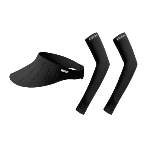 PEAK Polyamide, Elastane Sun Protection Hats Unisex Black, Fashion Versatile, Two Piece Set