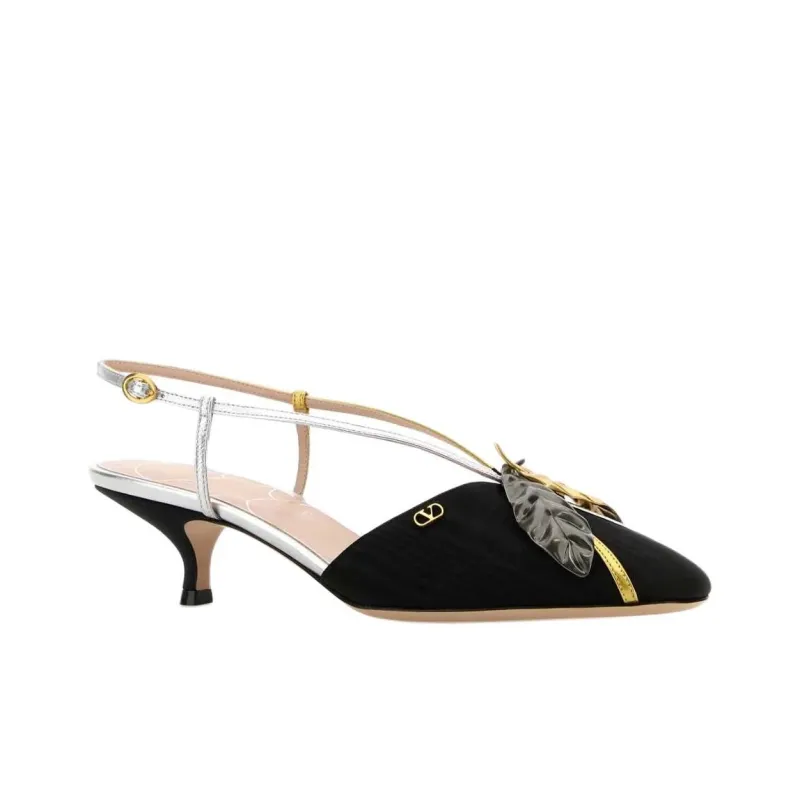Valentino VLogo Plaque Slingback Pumps-2