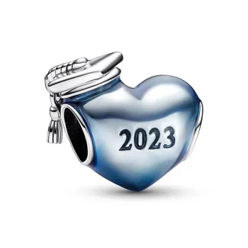 Pandora Enamel, Sterling Silver Pendants Unisex Blue
