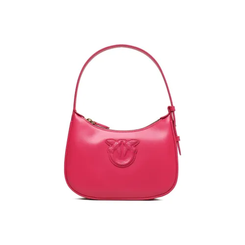 PINKO SIMPLY Cowhide Leather Crescent Bag One Shoulder Handbags Mini Women's Pink