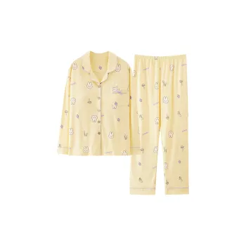 Pretty Lady Pajama Set Women's Apricot Yellow