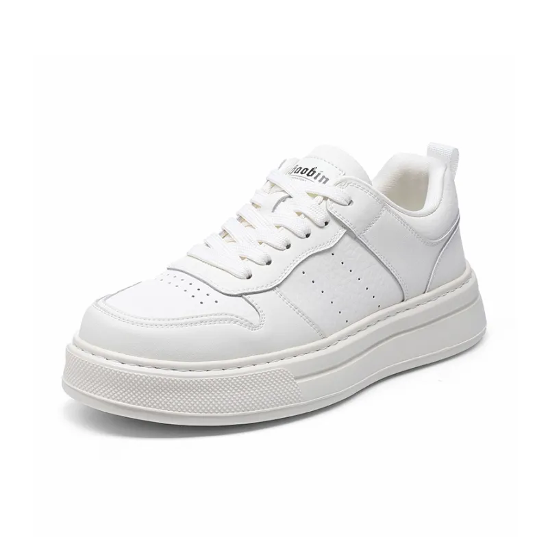 Haobin Slip-Resistant Breathable Low-Top Skateboard Shoes Unisex White-1