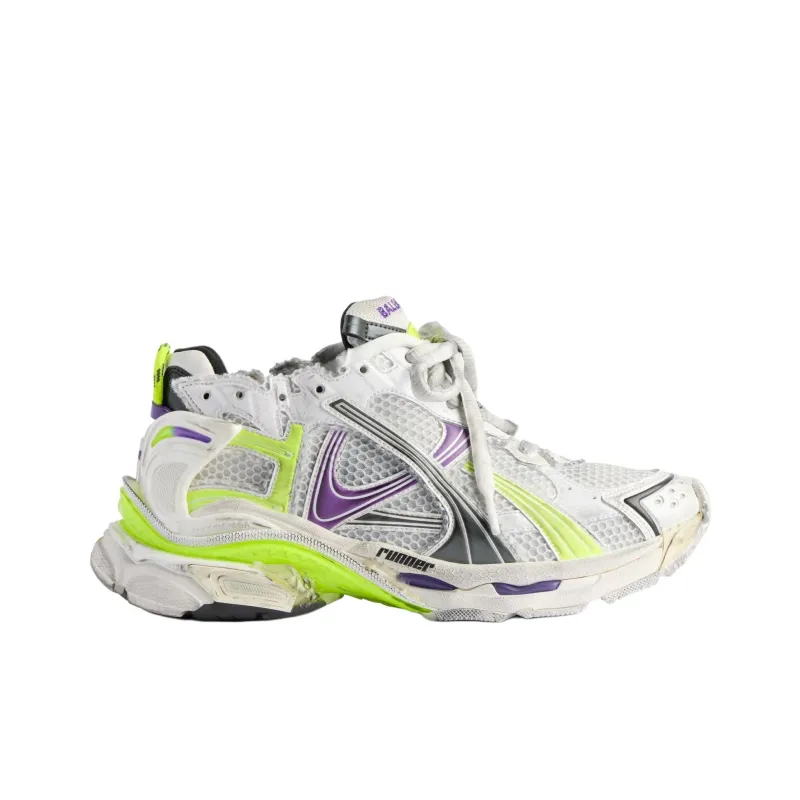 Balenciaga Runner Low-Top Chunky Sneakers Men's White/Gray/Yellow/Purple-1