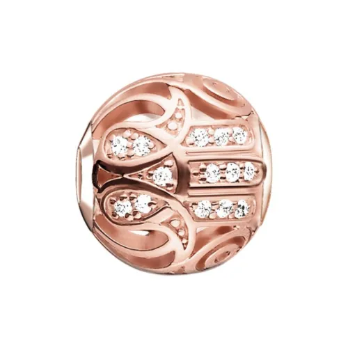 Thomas Sabo 925 Silver Cubic Zircon Metal Rose Gold Pendants Women's Pink