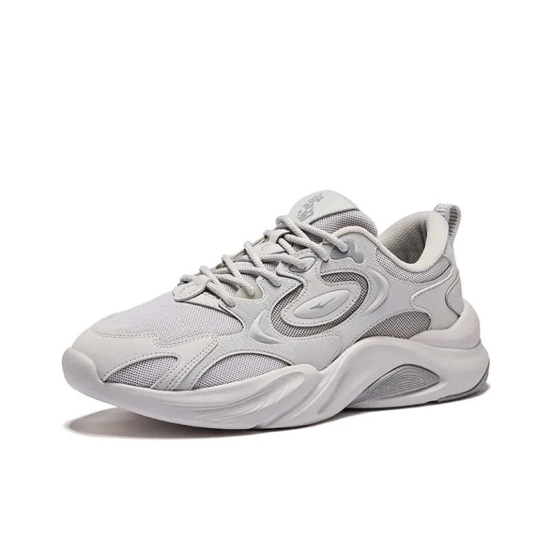 Erke Height Increasing Rebound Slip-Resistant Low-Top Casual Shoes Men's Mist Gray Recycling Gray-2