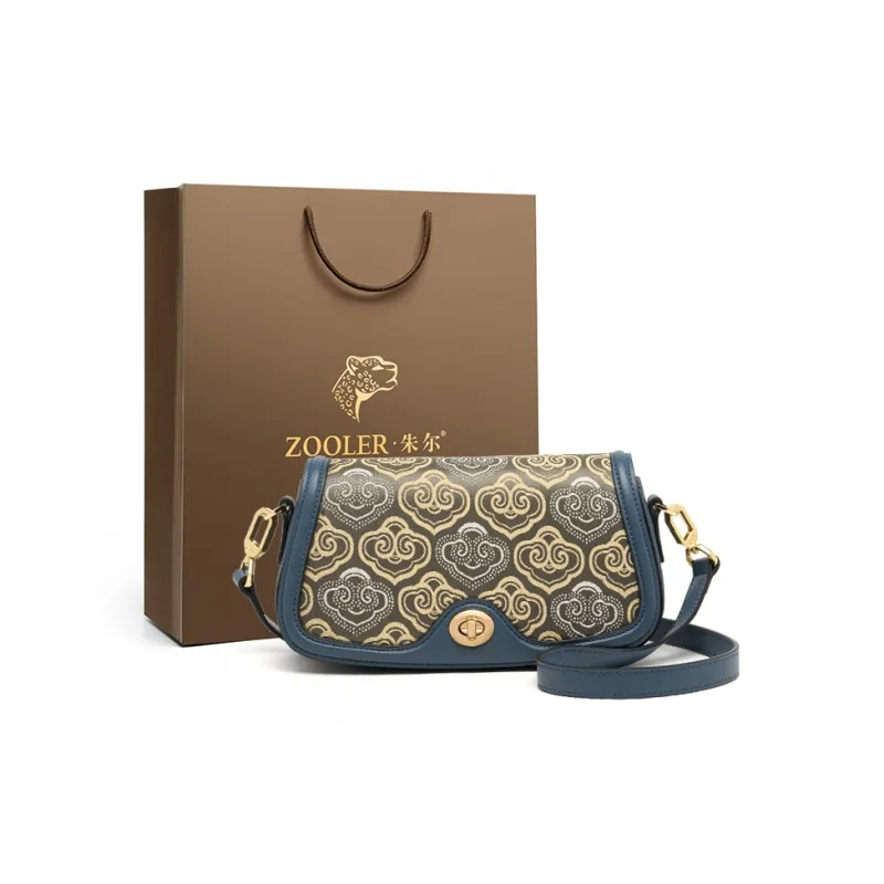 ZOOLER Cow Leather Shoulder Bag Women's Han Dynasty Black/Apricot/Royal Blue-7