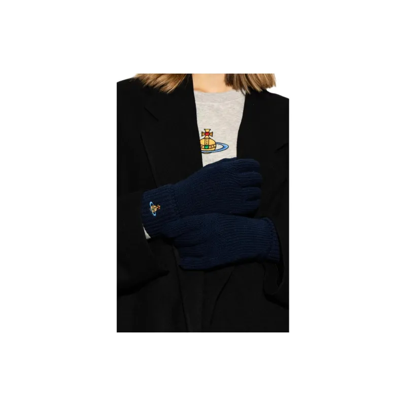 Vivienne Westwood Logo embroidered Gloves-4