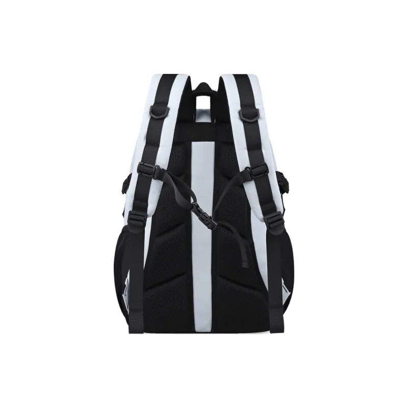 EDISON Nylon Middle And High School Student Backpack Large Size Unisex Black/Silver Gray/Purple-7