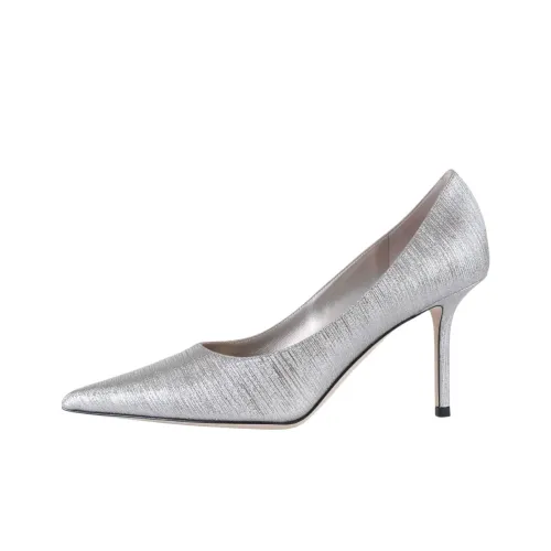 Jimmy Choo LOVE Slim Heel High Heels 8.5cm Women's Silver