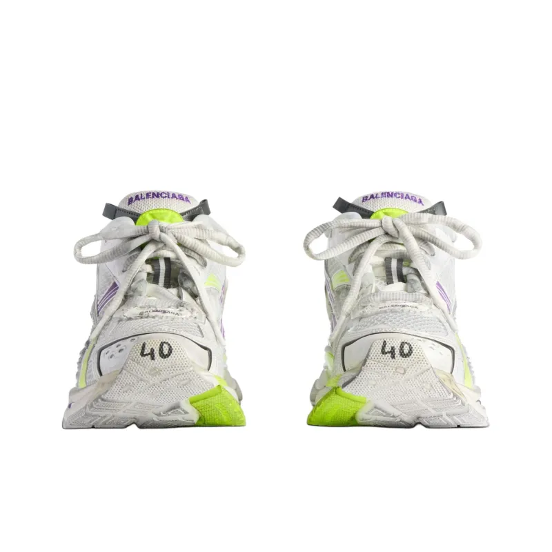Balenciaga Runner Low-Top Chunky Sneakers Men's White/Gray/Yellow/Purple-4