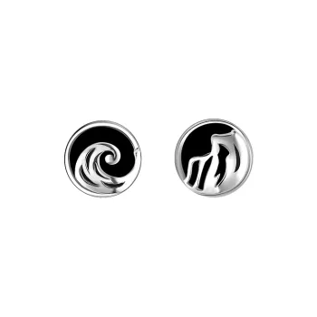 CENTURY&KINDLE Obsidian Stud Earrings Unisex