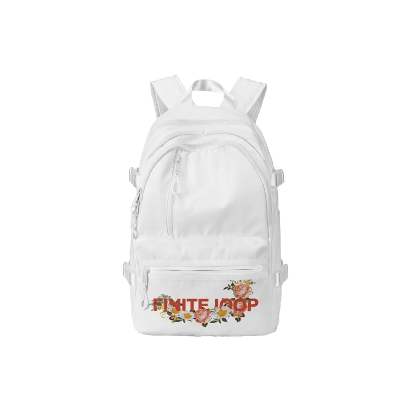 FINITE LOOP Recycled Material Eco Friendly Fabric Backpack Regular Unisex White-11