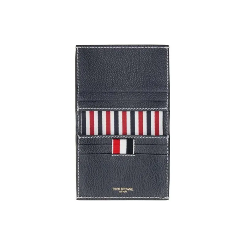 THOM BROWNE· Cow Leather Card Holder Men's Marine Blue-2