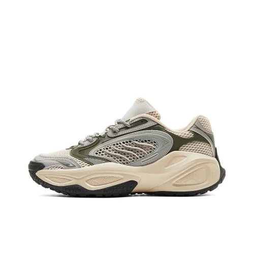 PEAK Height Increasing Wear Resistant Breathable Slip Resistant Low Top Chunky Sneakers Unisex Beige Light Gray