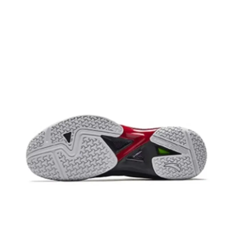 Anta Anti Slip And Wear Resistant Coverage Low Top Badminton Shoes Unisex Black Red Yellow-4