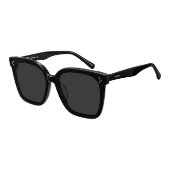 MUJOSH Plate Frame Square Sun Protection Sunglasses With UV Protection And Polarization Unisex Obsidian Black