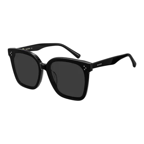 MUJOSH Plate Frame Square Sun Protection Sunglasses With UV Protection And Polarization Unisex Obsidian Black