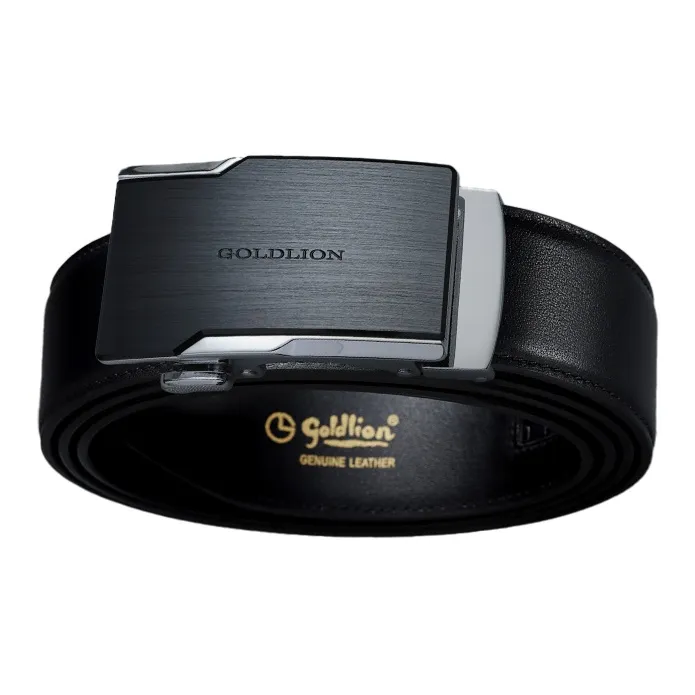 GOLDLION Top Grain Cow Leather Leather Belts Men's 3.5cm-1