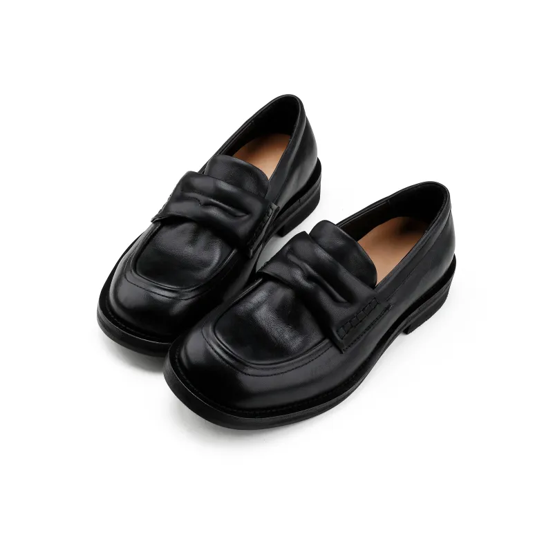 HANQIAORIJI Black Blood Series Loafers Unisex Black-3