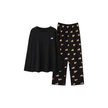XIAFENYAN Pajama Set Unisex Black