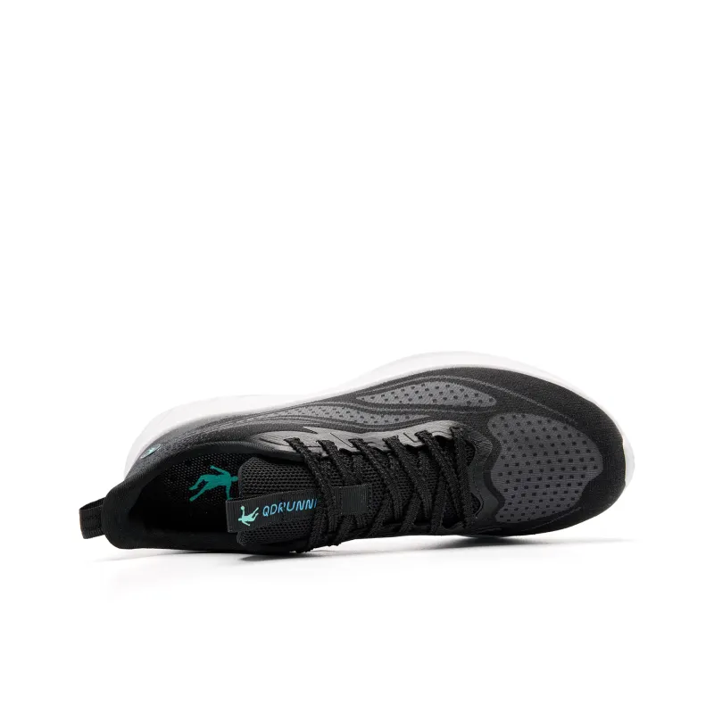 QIAODAN Cushioned Slip-Resistant Abrasion-Resistant Low-Top Casual Running Shoes Men's Black-3
