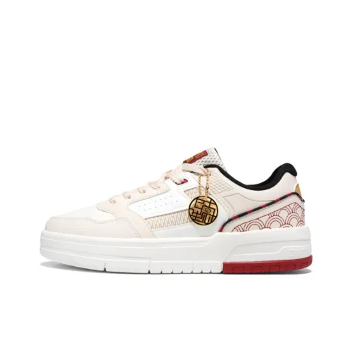 361° Lightweight Wear Resistant And Slip Resistant Low Top Skateboard Shoes Men's Pink White