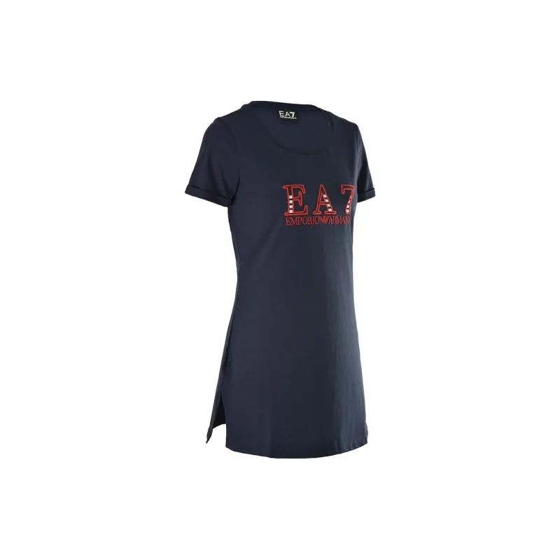 EMPORIO ARMANI EA7 Short Sleeved Dresses Women's Blue-2