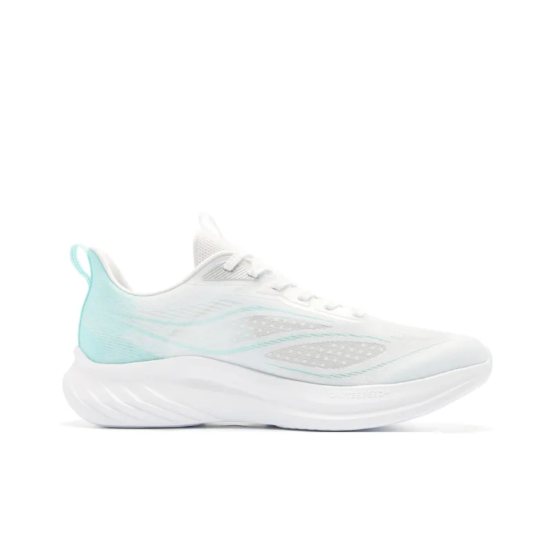 QIAODAN Cushioned Slip-Resistant Abrasion-Resistant Low-Top Casual Running Shoes Men's White Blue-1