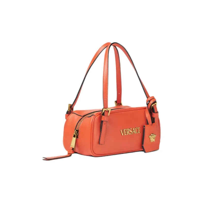 FANSIZHE Tag Lambskin Bowling Bag, Shoulder Bag Mini Women's Orange-1