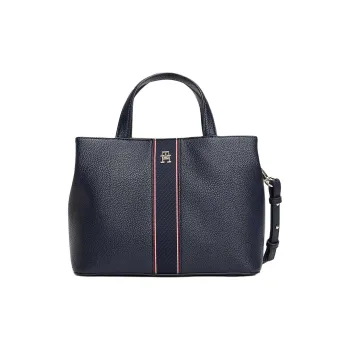 Tommy Hilfiger Polyurethane Tote Bag, Shopping Bag, Shoulder Bag, Handbag Unisex Marine Blue