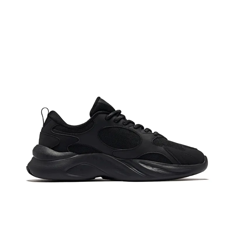 Erke Waterproof And Breathable Rebound Low-Top Casual Shoes Men's Jet Black-1