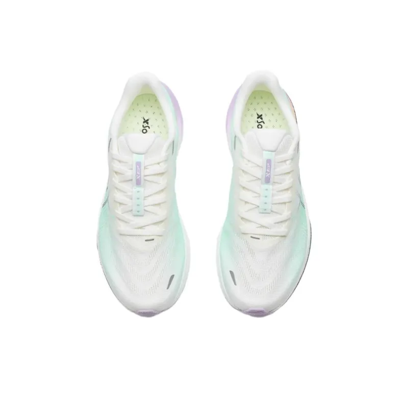 XTEP Cushioned Slip-Resistant Abrasion-Resistant Low-Top Sprint Running Shoes Women's White Green-3