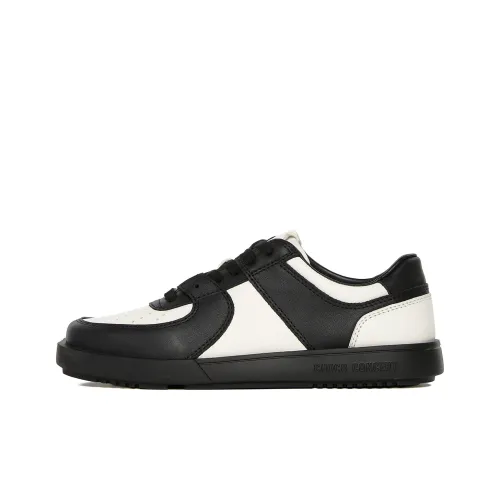 CHOCO CONCERT Circle Square Low Top Skateboard Shoes Women's Black White