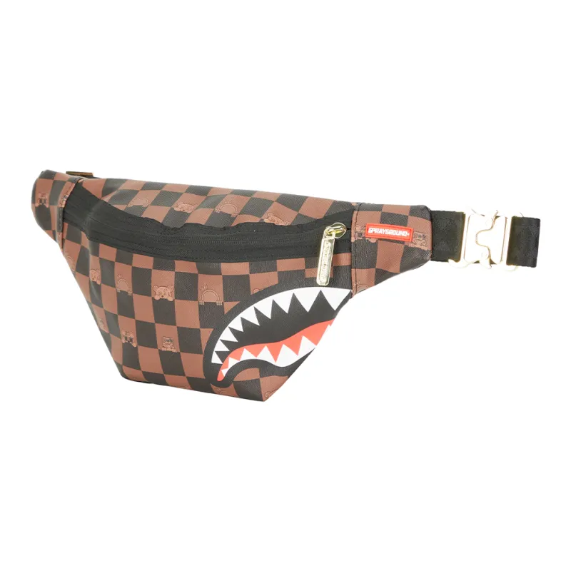 SPRAYGROUND PVC Crossbody Bag, Fanny Pack Unisex Brown-2