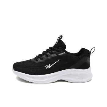 Binary Cushioning Lightweight Breathable Slip Resistant Low Top Running Shoes Women's Black White