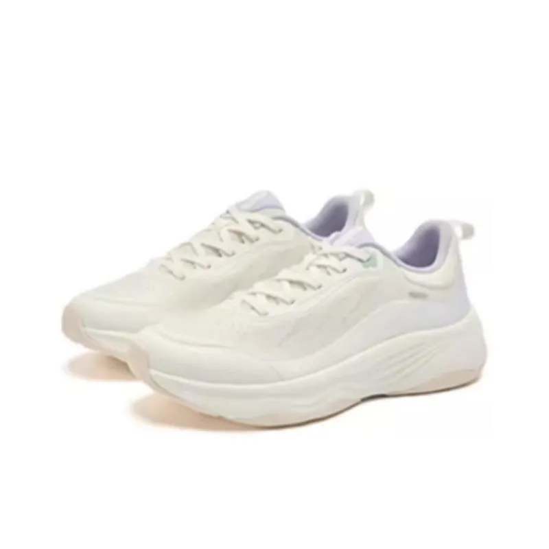QIAODAN Suitable Cushioning Rebound Low-Top Training Running Shoes Women's White Purple-2