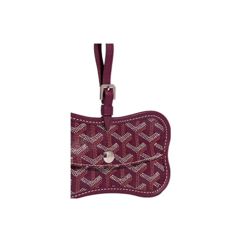 GOYARD Chien Gris Canvas With Leather Pet Bag Merch Unisex Burgundy-3