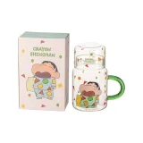[Pajamas]Crayon Shin-Chan with Lid Measuring Glass Cup