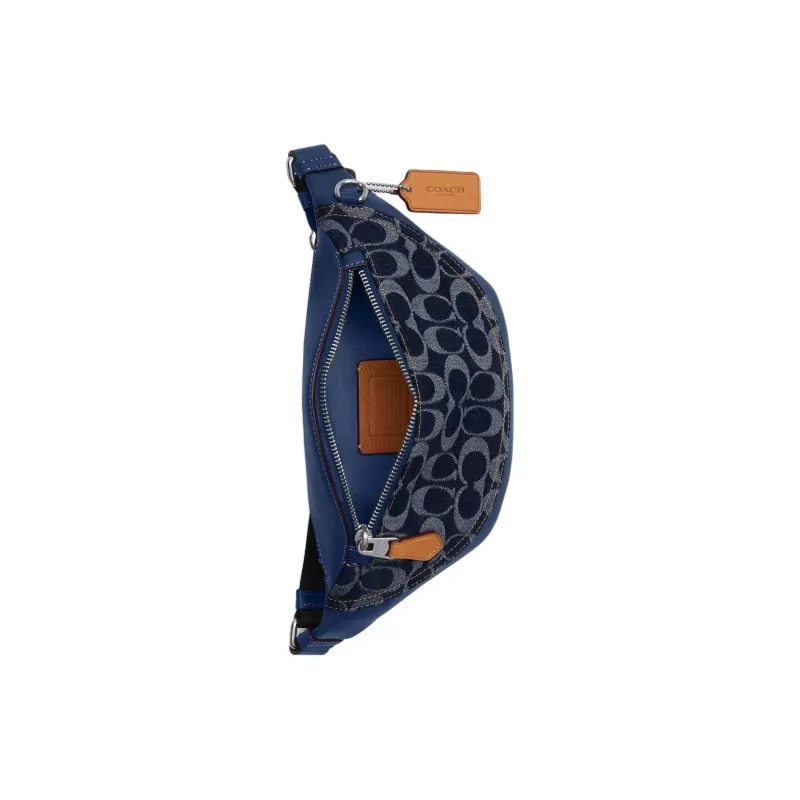 COACH Warren Cotton Crossbody Bags Fanny Pack Mini Men's Blue-2